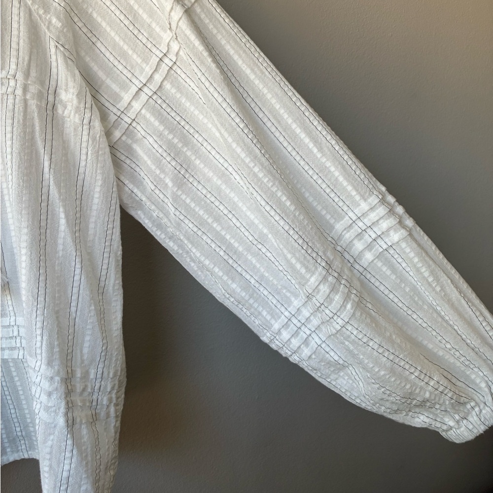 INC International Concepts White Cotton Boho Peasant Top. Balloon Sleeves. NWOT. - Picture 3 of 13